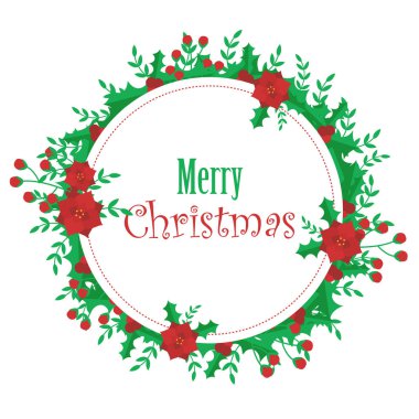 Ökse otu ve Atatürk çiçeği celenk Noel kartı