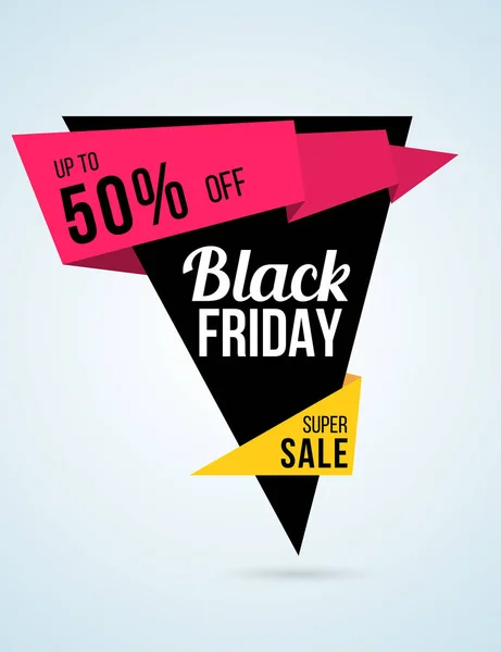 Origami stijl zwarte vrijdag verkoop poster en flyer — Stockvector