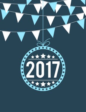 Yeni yıl kutlaması için yıl 2017 süslemeli kirazkuşları