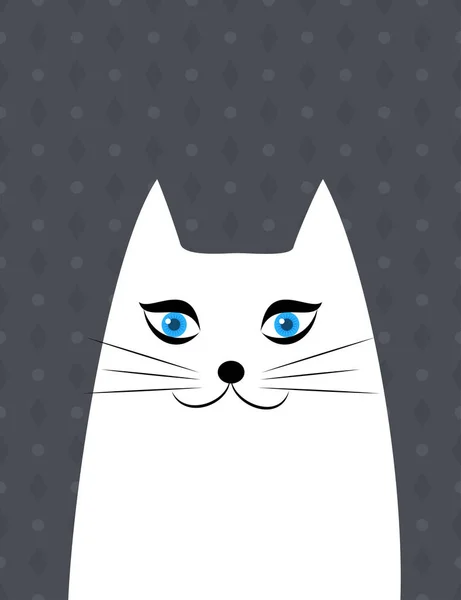 Ilustracja portret ładny kot biały — Wektor stockowy