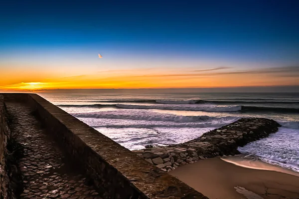 Cores Pôr Sol Com Geometria Barragem — Fotografia de Stock