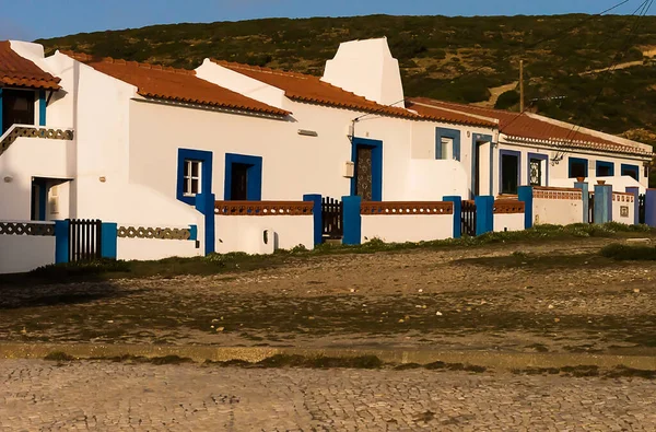 Stare Domy Rybackie Pobliżu Oceanu Ericeira — Zdjęcie stockowe