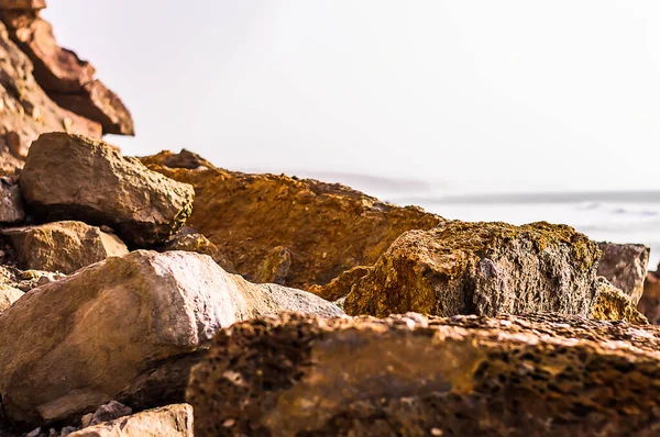 Paisaje Con Trozo Costa Rocosa — Foto de Stock