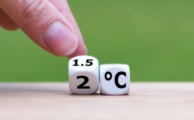 Küresel ısınmayı sınırlamanın sembolü. El zarı döndürür ve değişir.