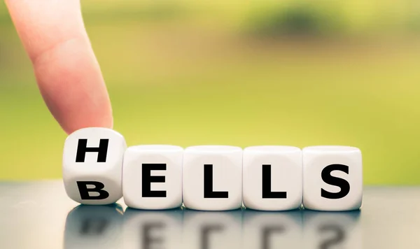 Dice form the expression "hells bells". — Stock Photo, Image