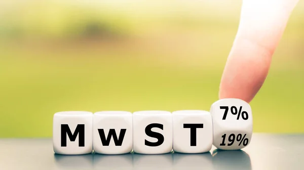 Symbol for the different value-added tax ("MwSt" in German) rate — Stock Photo, Image