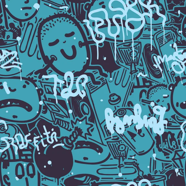 Graffiti naadloze patroonkleur — Stockvector