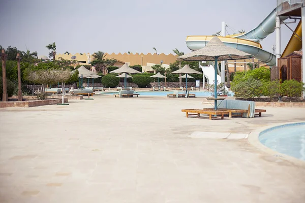 Aquapark en el popular hotel Egipto — Foto de Stock