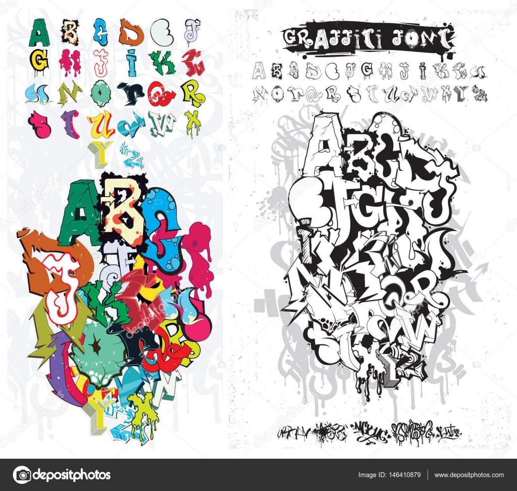 Graffiti Street Art Alphabet Stock Vector by ©Vanzyst 146410879