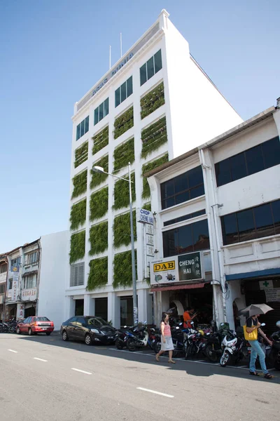페낭, 말레이시아 건축 좁은 거리 — 스톡 사진