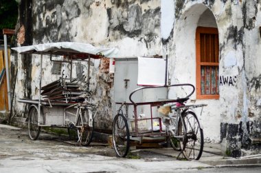 Penang, Malezya mimari dar sokakları