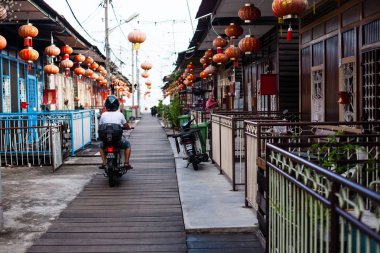 Penang, Malezya mimari dar sokakları