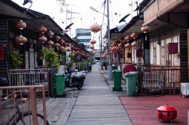 Penang, Malezya mimari dar sokakları
