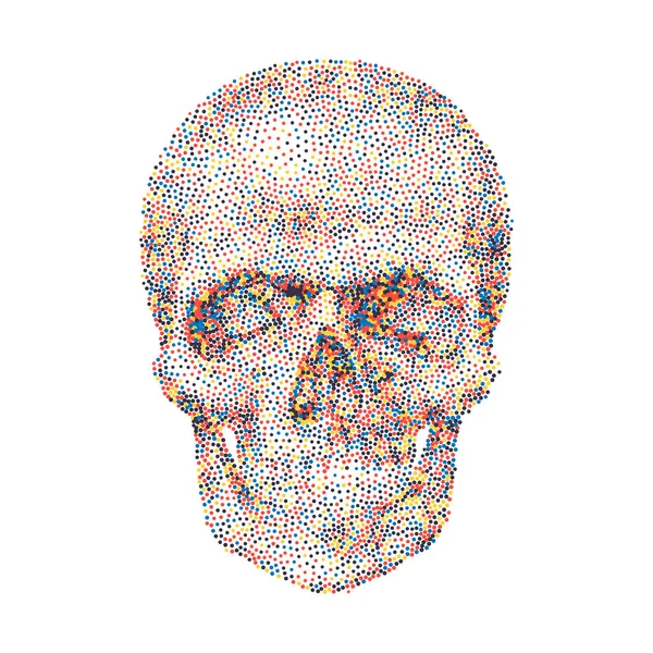 Geometrische achtergrond met kleurrijke schedel — Stockvector