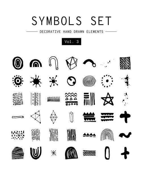 Set decorative hand drawn elements — Stock Vector