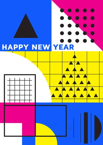 Cartaz de Ano Novo festivo brilhante — Vetor de Stock