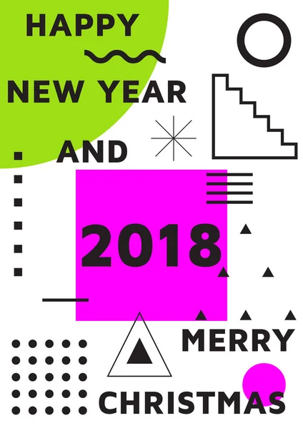 Heldere feestelijk Nieuwjaars-poster — Stockvector