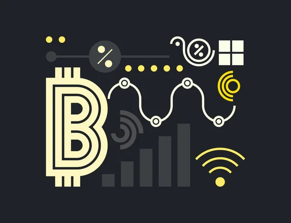 Tipográfia vízszintes banner Blockchain — Stock Vector