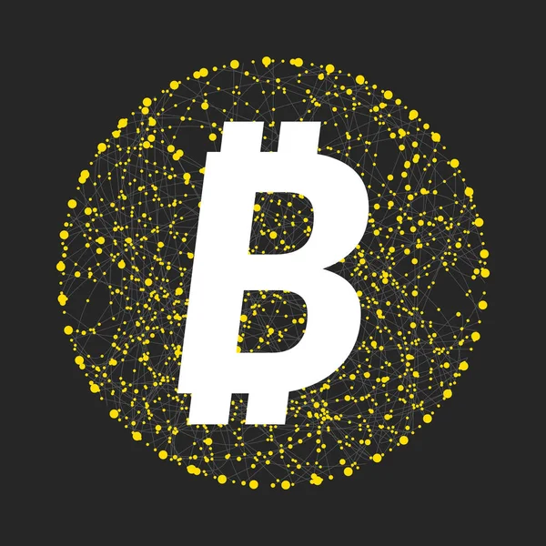 Símbolo vectorial de la tecnología bitcoin — Vector de stock