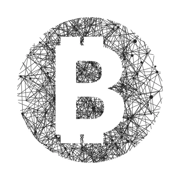 Símbolo vectorial de la tecnología bitcoin — Vector de stock