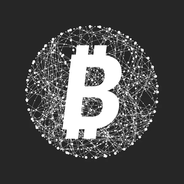 Vektor jelképe bitcoin technológia — Stock Vector