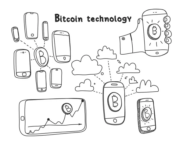 Wektor ilustracja streszczenie technologia bitcoin — Wektor stockowy