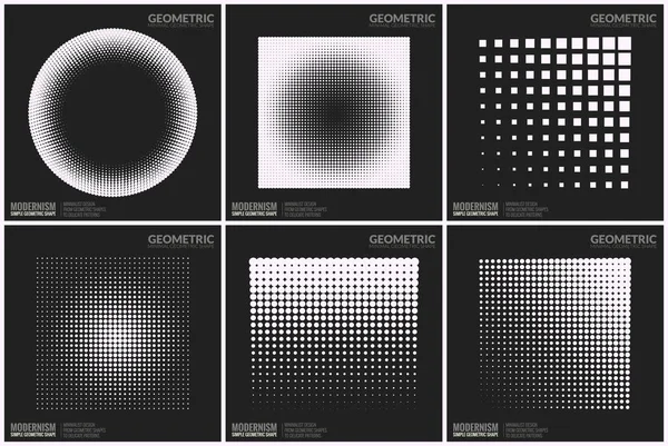 デザインの普遍的なハーフトーンの幾何学的図形 — ストックベクタ