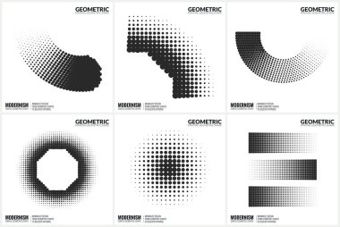  Tasarım için evrensel yarı ton geometrik şekiller 