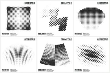  Tasarım için evrensel yarı ton geometrik şekiller 