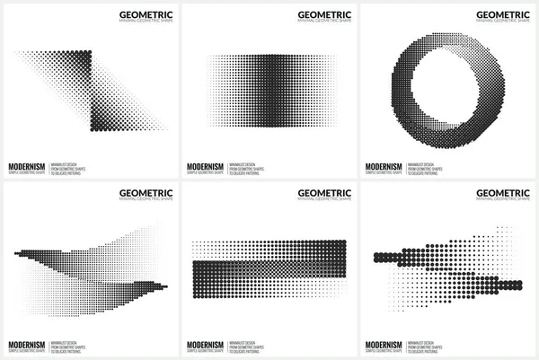 デザインの普遍的なハーフトーンの幾何学的図形 — ストックベクタ