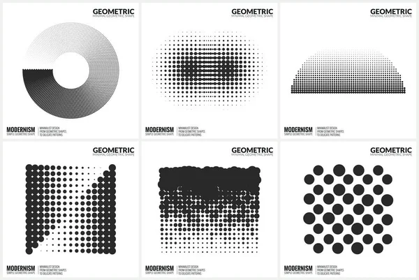 デザインの普遍的なハーフトーンの幾何学的図形 — ストックベクタ