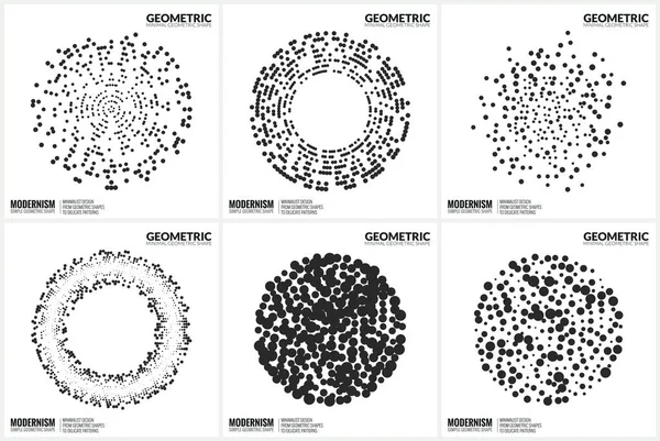 Forme geometriche mezzitoni universali per il design — Vettoriale Stock