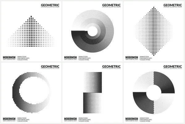 デザインの普遍的なハーフトーンの幾何学的図形 — ストックベクタ