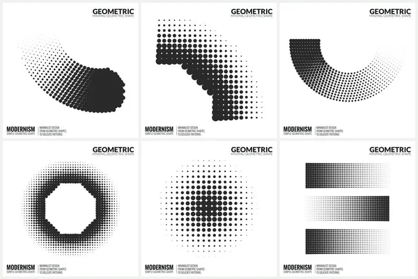 デザインの普遍的なハーフトーンの幾何学的図形 — ストックベクタ