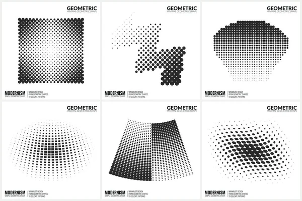 デザインの普遍的なハーフトーンの幾何学的図形 — ストックベクタ