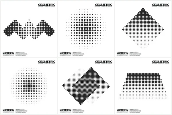 デザインの普遍的なハーフトーンの幾何学的図形 — ストックベクタ