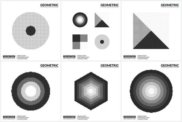 デザインの普遍的なハーフトーンの幾何学的図形 — ストックベクタ