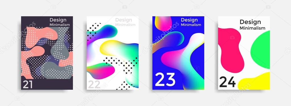 Covers templates collection with graphic geometric shapes 