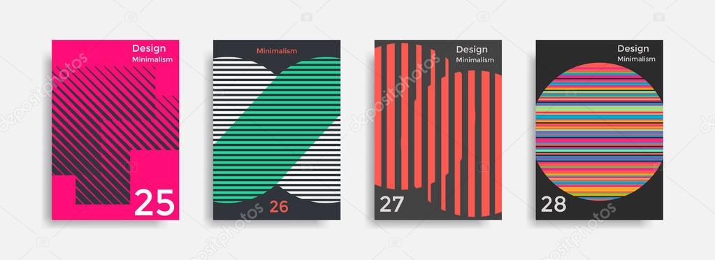 Covers templates collection with graphic geometric shapes 