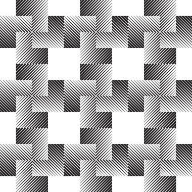 Siyah ve beyaz soyut formda yinelenen evrensel