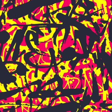 Vektör grafiti seamless modeli ile soyut renkli parlak t