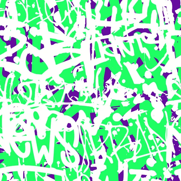 Pola graffiti vektor mulus dengan warna abstrak terang t - Stok Vektor