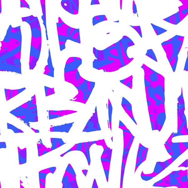 Vektor-Graffiti nahtloses Muster mit abstrakten bunten hellen T — Stockvektor