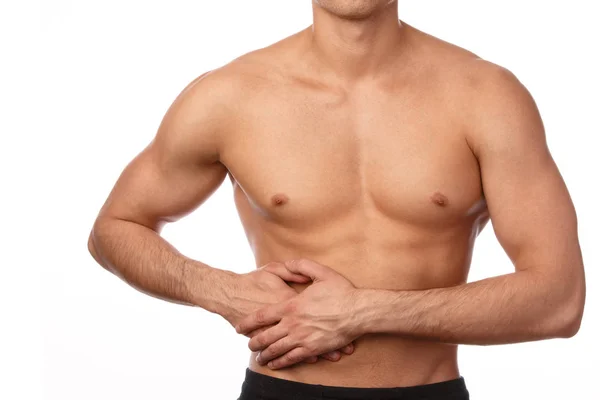 Man with pain in his stomach — Stock Photo, Image
