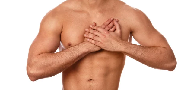 Man with pain in his chest — Stock Photo, Image