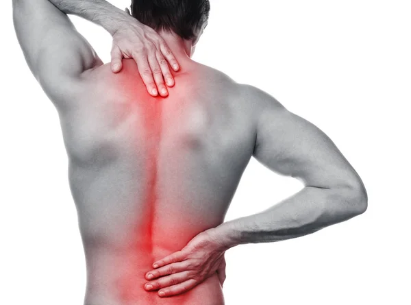 Man with pain in his back — Stock Photo, Image