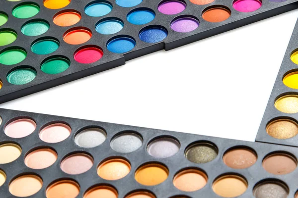 Palette with a multicolored eyeshadows — Stock Photo, Image