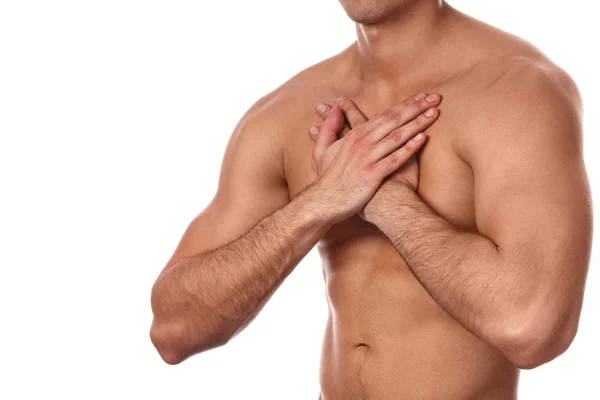 Man with pain in his chest — Stock Photo, Image