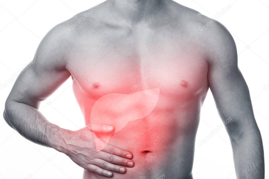 Man has liver pain — Stock Photo © AY_PHOTO 141883824
