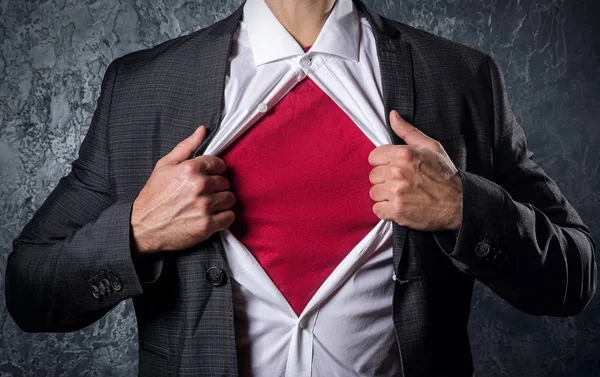 Man opening his shirt — Stock Photo, Image